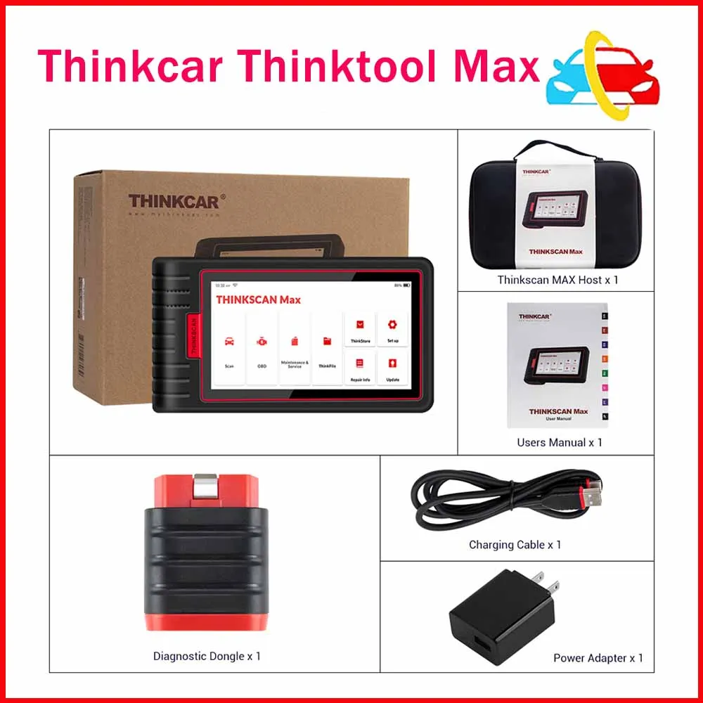 

THINKCAR Thinktool ThinkScan Max Full system Lifetime free AF DPF IMMO 28 Reset ECU Coding OBD2 Scanner Support CANFD