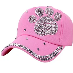 Footprints Printed Luxury Woman Caps Y2k Leisure Hip-Pop Rhinestone Hat Fashion Parent-child Baseball Cap Outdoor Sports Cap