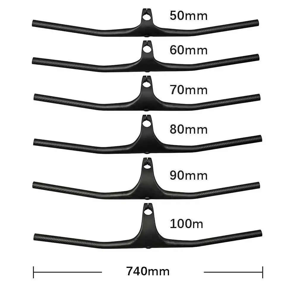 Elitaone 초경량 카본 MTB 산악 자전거용 핸들바 -22도 통합 스템 740mm 스템 50-100mm 자전거 부품