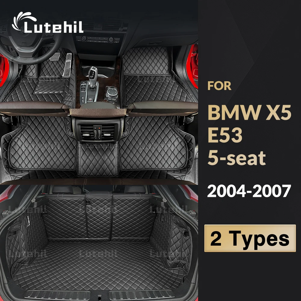 Lutehil Car Floor Mats For BMW X5 E53 2004 2005 2006 2007 Car Trunk Mat Custom auto foot Pads carpet cover interior accessories