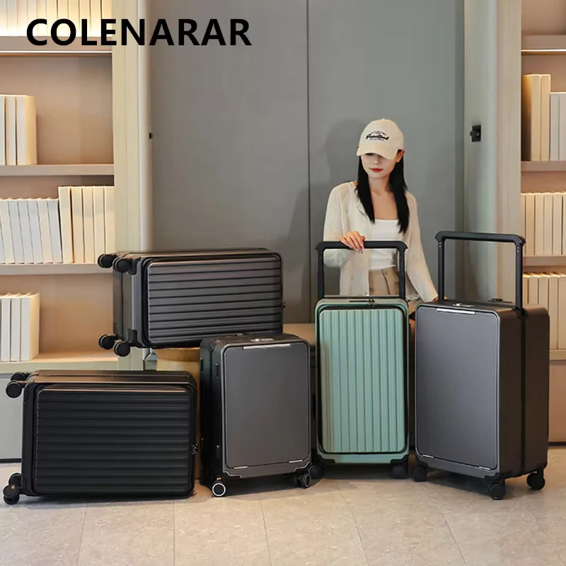 COLENARA Suitcase Front Opening Boarding Box Men's Multifunctional Trolley Case 20