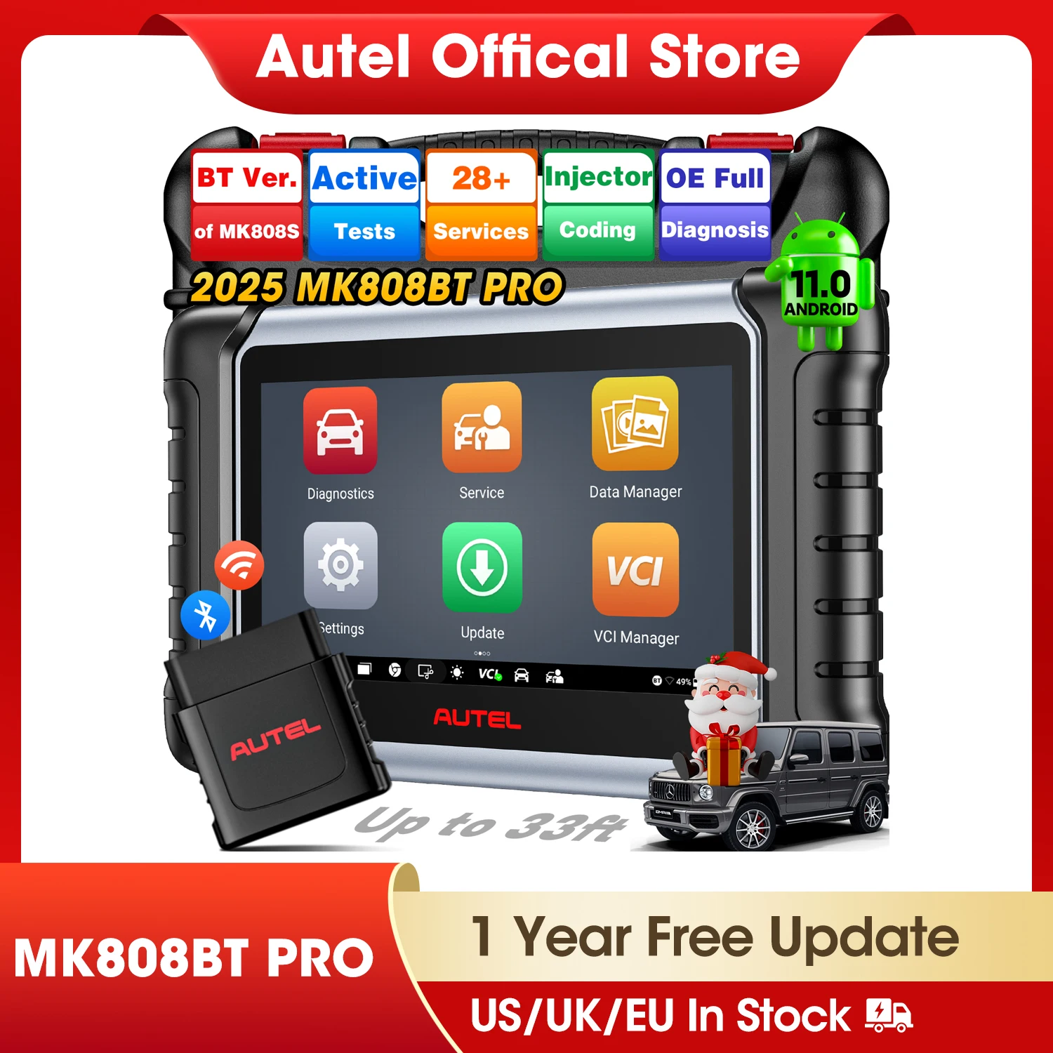 

Autel MaxiCOM MK808BT PRO Car Automotivo Diagnostic Tools OBD2 Scanner Code Reader Active Test All System Diagnosis PK MK808S