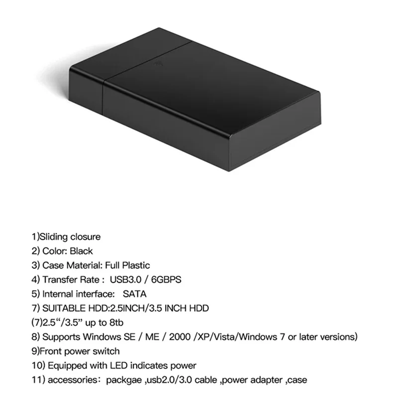 2 قطعة 3.5 بوصة 2.5 بوصة SATA صندوق القرص الصلب USB3.0 أداة خالية عالية السرعة نقل دفتر صندوق القرص الصلب المحمول