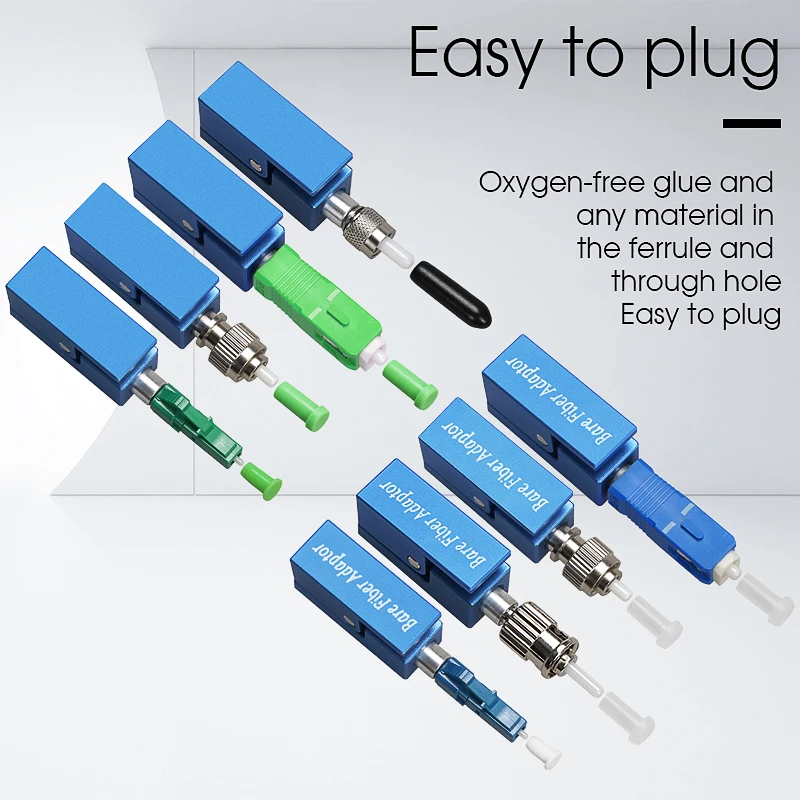 New Blue Optic Fiber Connector FC SC ST LC Square Bare Adapter Flange Temporary Succeeded OTDR Test Coupler