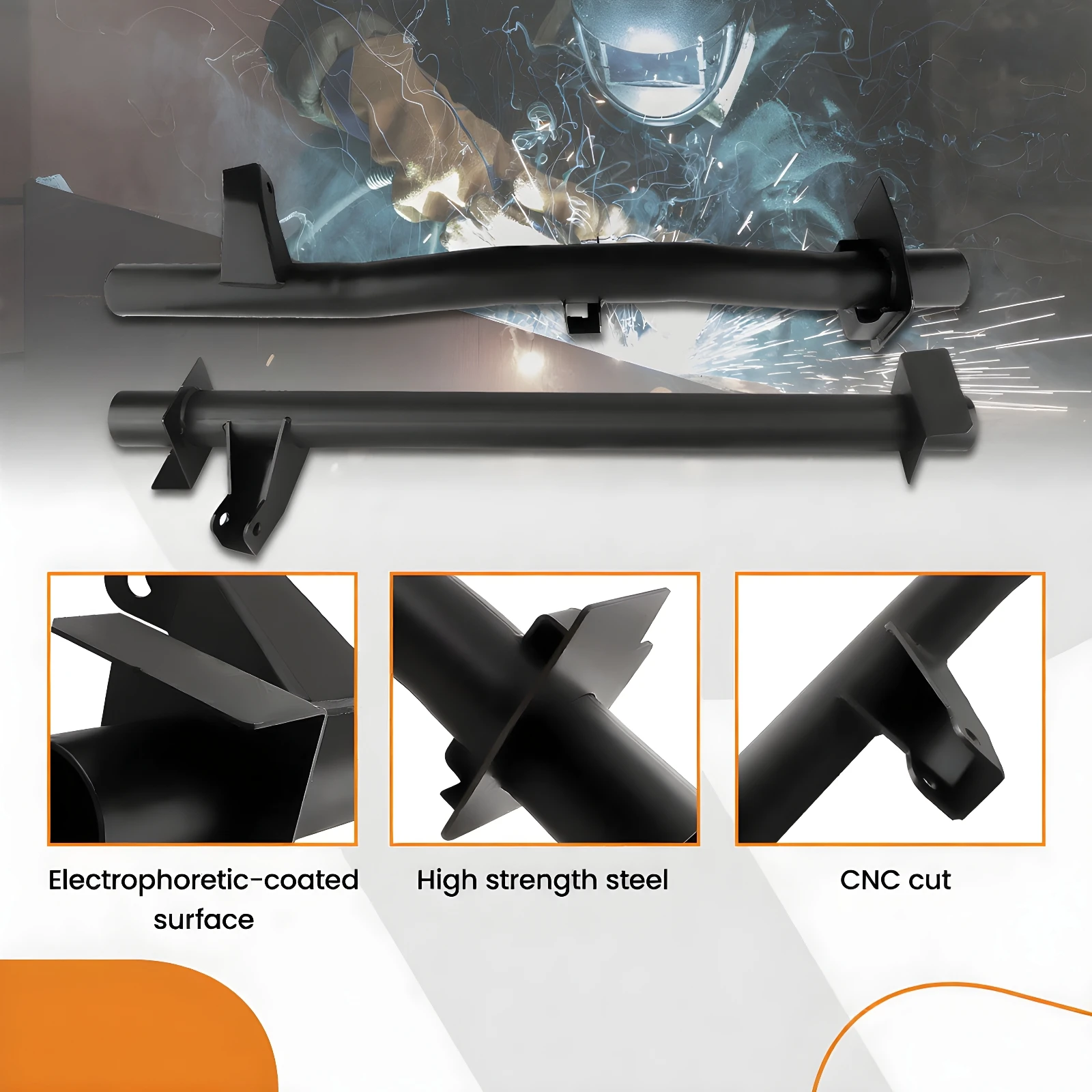 Rear Fuel Tank Support Crossmember and Rear Upper Shock Mount Crossmember with Bracket for Chevrolet Silverado 1500 GMC Sierra 1500 2007-2014