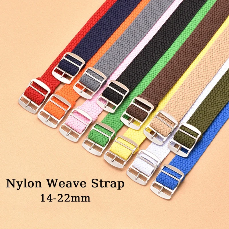 Nylon Strap 14mm 16mm 18mm 20mm 22mm for Perlon Watch Band Women Men Canvas Woven Diving Sports Watchband Bracelet Accessories