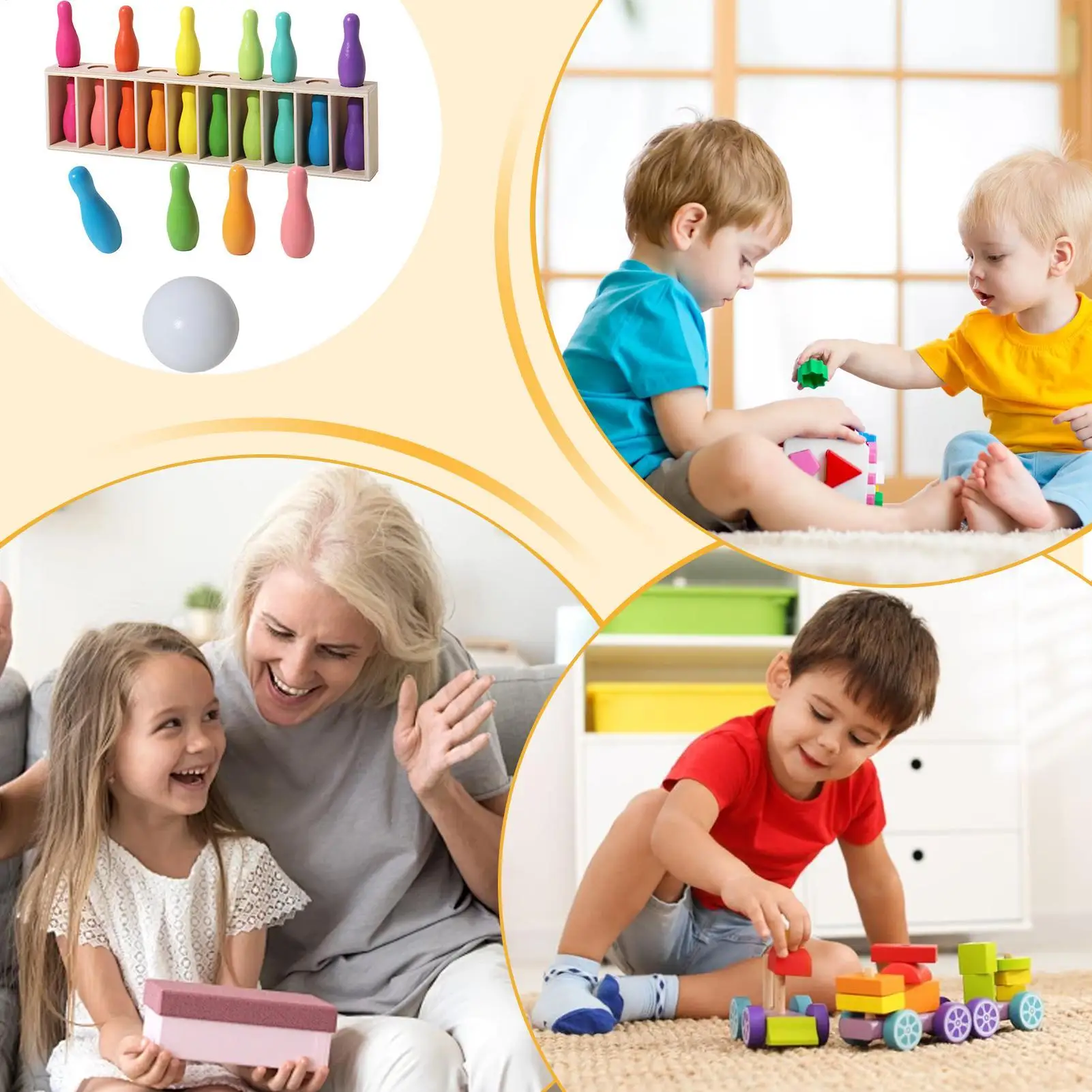 Wooden Color Matching Game - Educational Family Toy for Indoor & Outdoor - Party, Travel & Classroom Activity for Kids & Adults