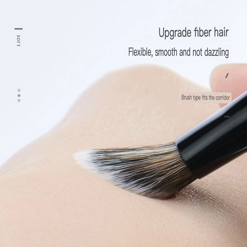 Mini pincel de sombra, base de olho de inclinação grande, pincel corretivo de inclinação portátil, pincel de sombra de nariz, pincel de creme de blush pequeno