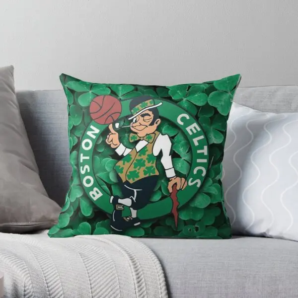 

Boston Basketball Printing Throw Pillow Cover Case Bedroom Decorative Square Car Office Cushion Pillows not include One Side