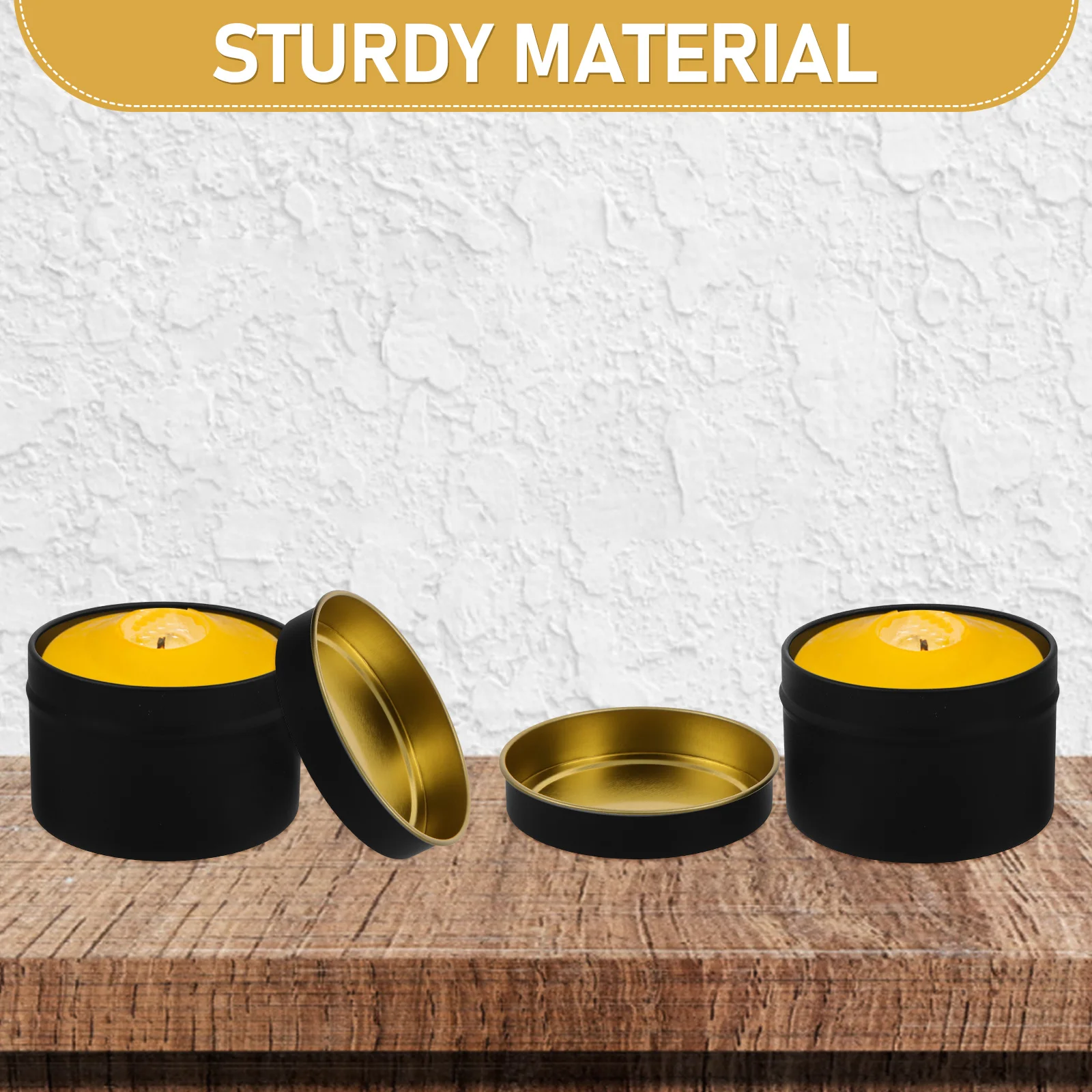 

12 Pcs Retro Jars Black Matte Tinplate Containers 4oz Soy Wax Metal Tea Light Candles Storage Sealed Design