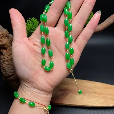 Jade Bracelets for Women Carved Talismans Designer Men Vintage Gemstones Natural Emerald Charms Jewelry Set Lucky Necklace
