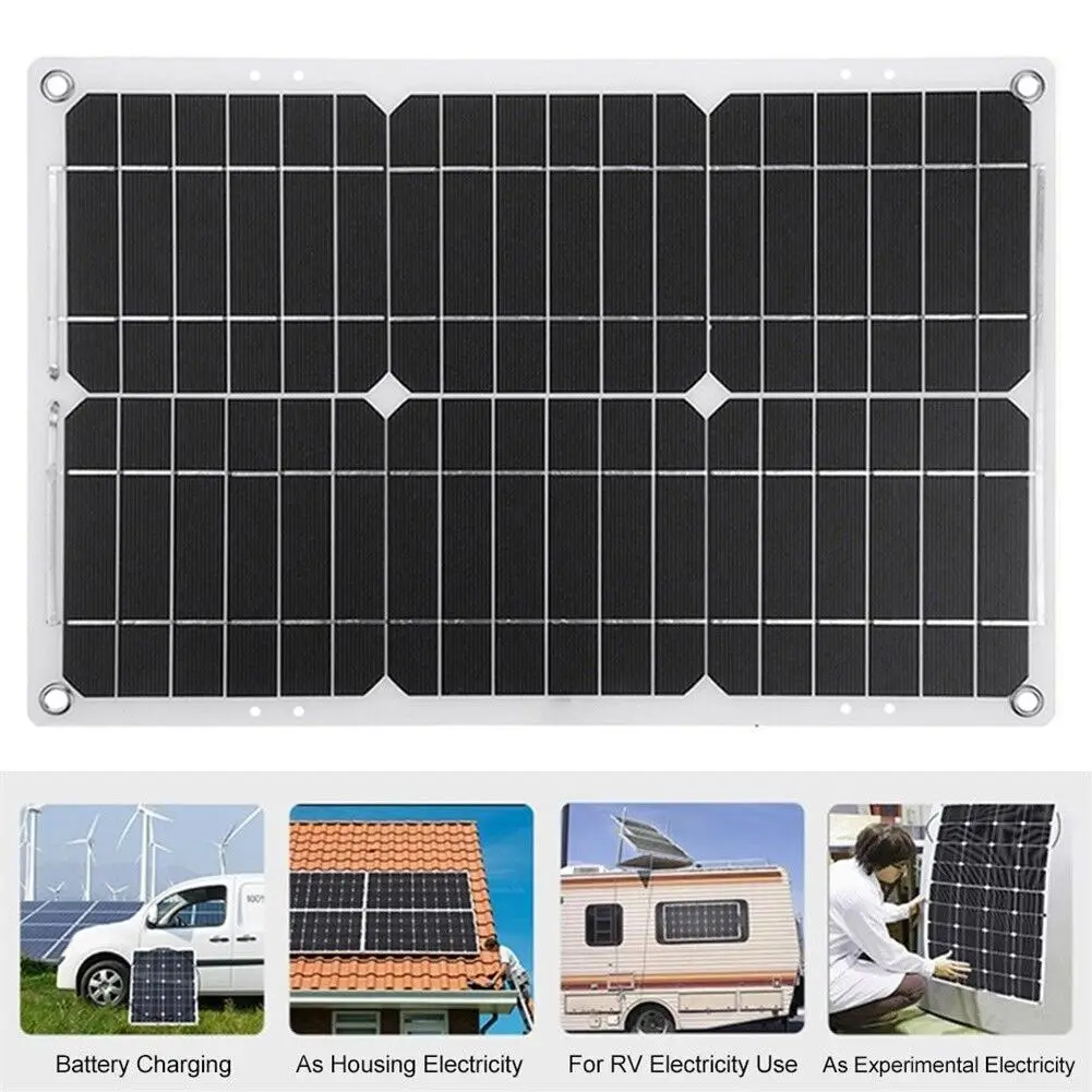 PowMr Flexible 18W 18V Solar Panel Dual USB/DC Waterproof Mono Solar Cells Camping Mobile Phone Charge Solar Efficiency Charging