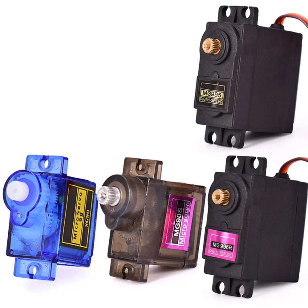 MG995 MG996r SG90 9g MG90s Metal/Plastic Gear 180 Degree Micro Servo Motor Set for RC Plane Fixed wing Aircraft model telecontro