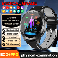 2024 New Medical High-end Blood Sugar Smart Watch Men Organ testing Blood Fat Uric acid ECG+PPG Health smartwatch For Huawei IOS