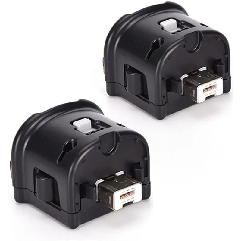 AED7-Adaptador de acelerómetro para Wii Motion Plus, 2 paquetes de accesorios de movimiento mejorados para el controlador de sensor remoto de Wii, color negro