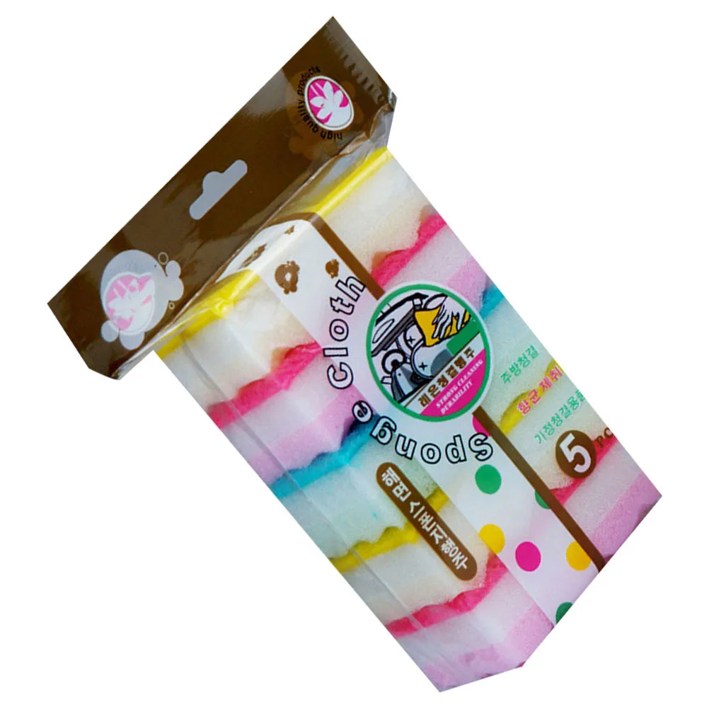 

5Pcs Kitchen Sponge Set Strong Scrub Surface Dishwashing Sponge Non-Slip Grip Ideal for Pots and Pans Odor Preventing Rinse Easy