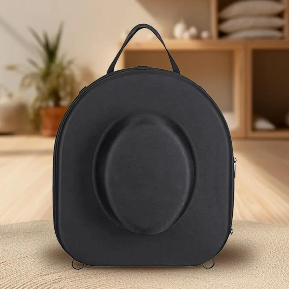 High Quality Travel Case Cowboy Hat Storage Box Hat Carrier Black Hat Storage For Travel EVA Cowboy Hat Holder Panama Hat