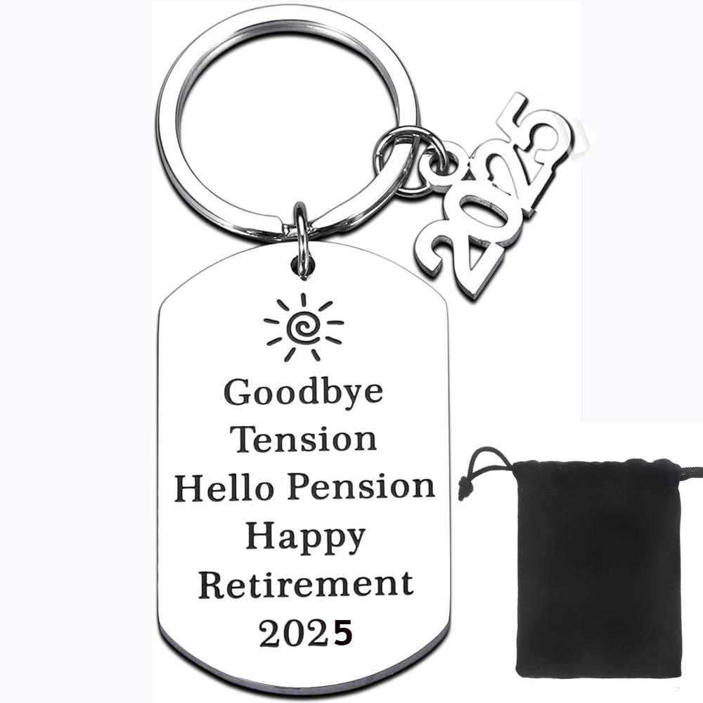 2025 Retirement Gifts for Men Women Happy Retirement Gifts Keychain for Retired Coworkers Boss Leaders Teacher Retirement Gifts