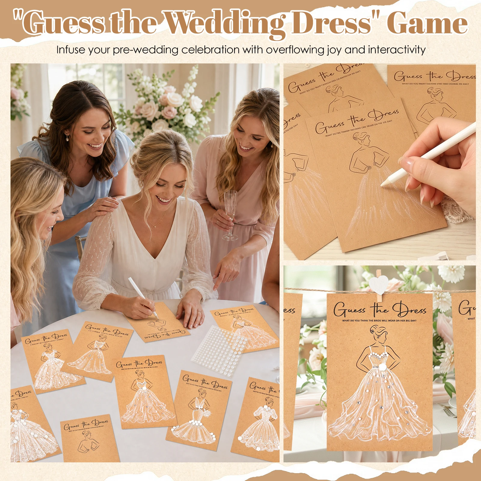 30 مجموعة من بطاقات لعبة فستان - مراجعة Party Games Bridal Shower وسعره