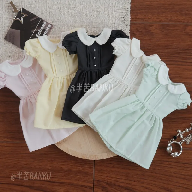 1/4 BANKU Bjd Doll Dress Peter Pan Collar Outfit For 1/6 Scale Bjd Doll Ob24 Blythe Doll Clothing Accessories Sleeve Doll Outfit