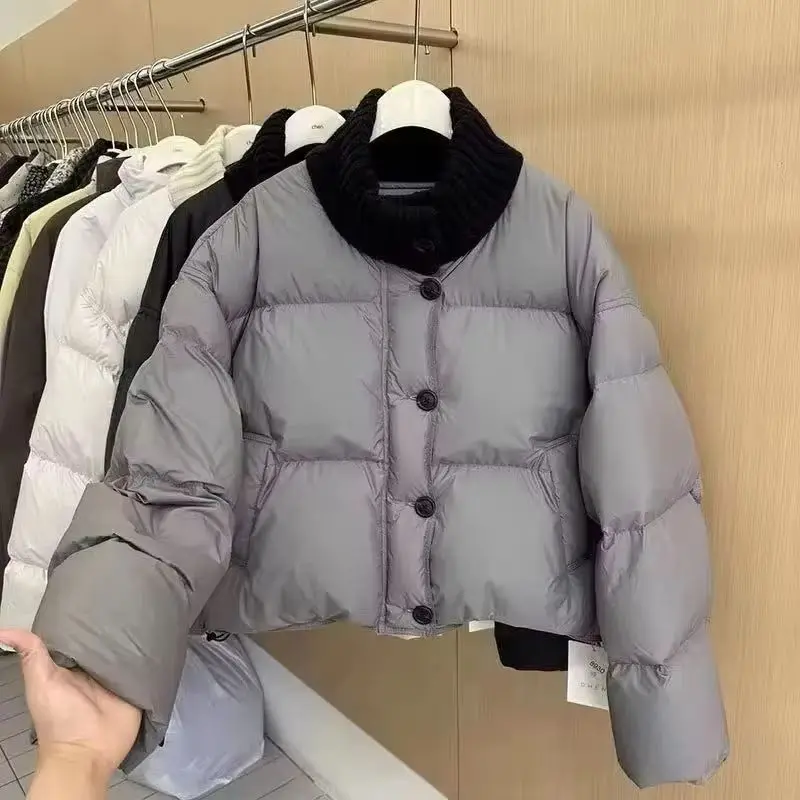 

Women Down Cotton Jacket Winter New Loose Parkas Stand Female Coat Korean Short Thicken Warm Cotton Padded Outerwear Ladies Tops