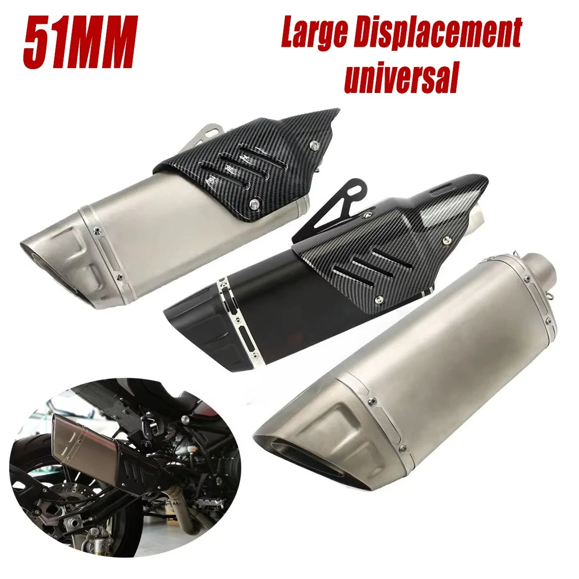 

51mm Motorcycle Accessories Exhaust Pipe Fit For Ninja650 Z250 Z400 Z900 Z800 R3 R6 HONDA CBR650F CBR300 Scorpion Exhaust Pipe