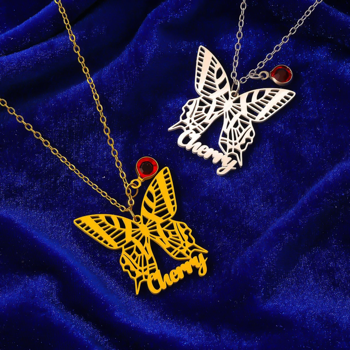 

Ажурное ожерелье с бабочкой из нержавеющей стали на заказ, женское модное ожерелье с подвеской, подарок на день рождения