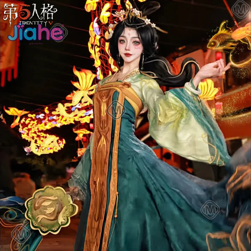 

Костюм для косплея Identity V Grace Naiad в китайском стиле, платье ханьфу, реквизит, аксессуары, комплект париков, женская великолепная униформа на Хэллоуин