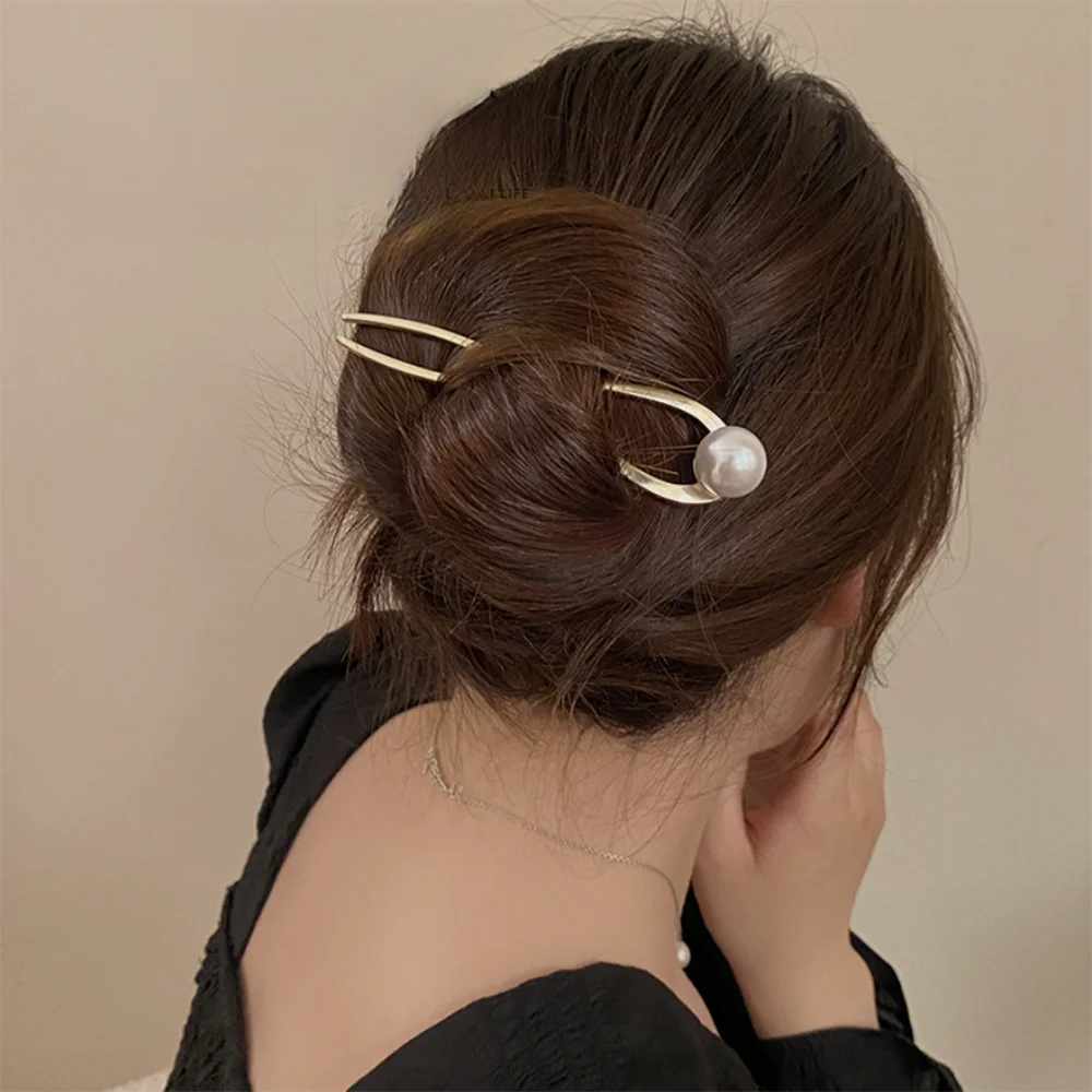 Haarstab im chinesischen Stil für Frauen und Mädchen, Vintage-Haarnadeln, modische U-förmige Haarspangen aus Metall, Haar-Accessoires – Detail 29