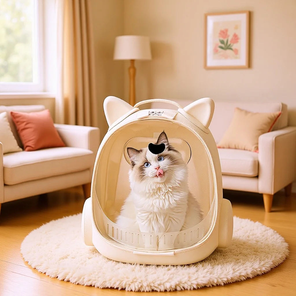 Breathable Pet Backpack Carrier, Sturdy Non-deform Cat Bag, Large Space for Outdoor Walking & Travel with Cats Puppies