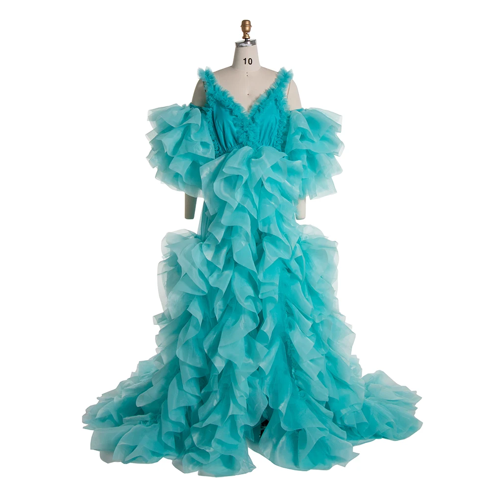 

New Organza Tiered Ruffles Tulle Gown Fluffy Outfit Photoshoot Dress Photography Dress Gown Evening Dress YEWEN YE2538