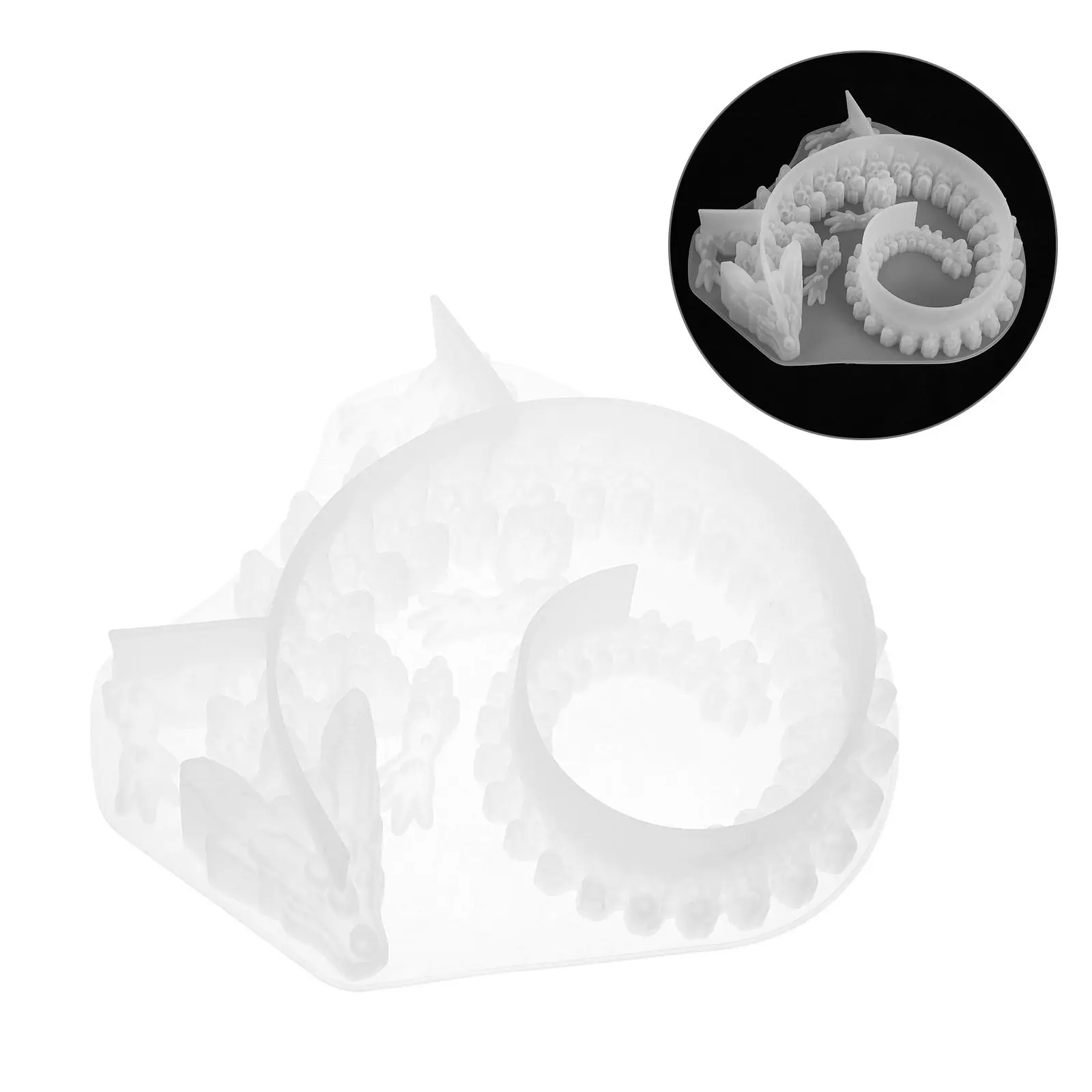 

Форма для литья из силиконовой смолы «Кристальный дракон»: 3D-форма для творчества, декора стен, белая многоразовая форма для эпоксидной смолы