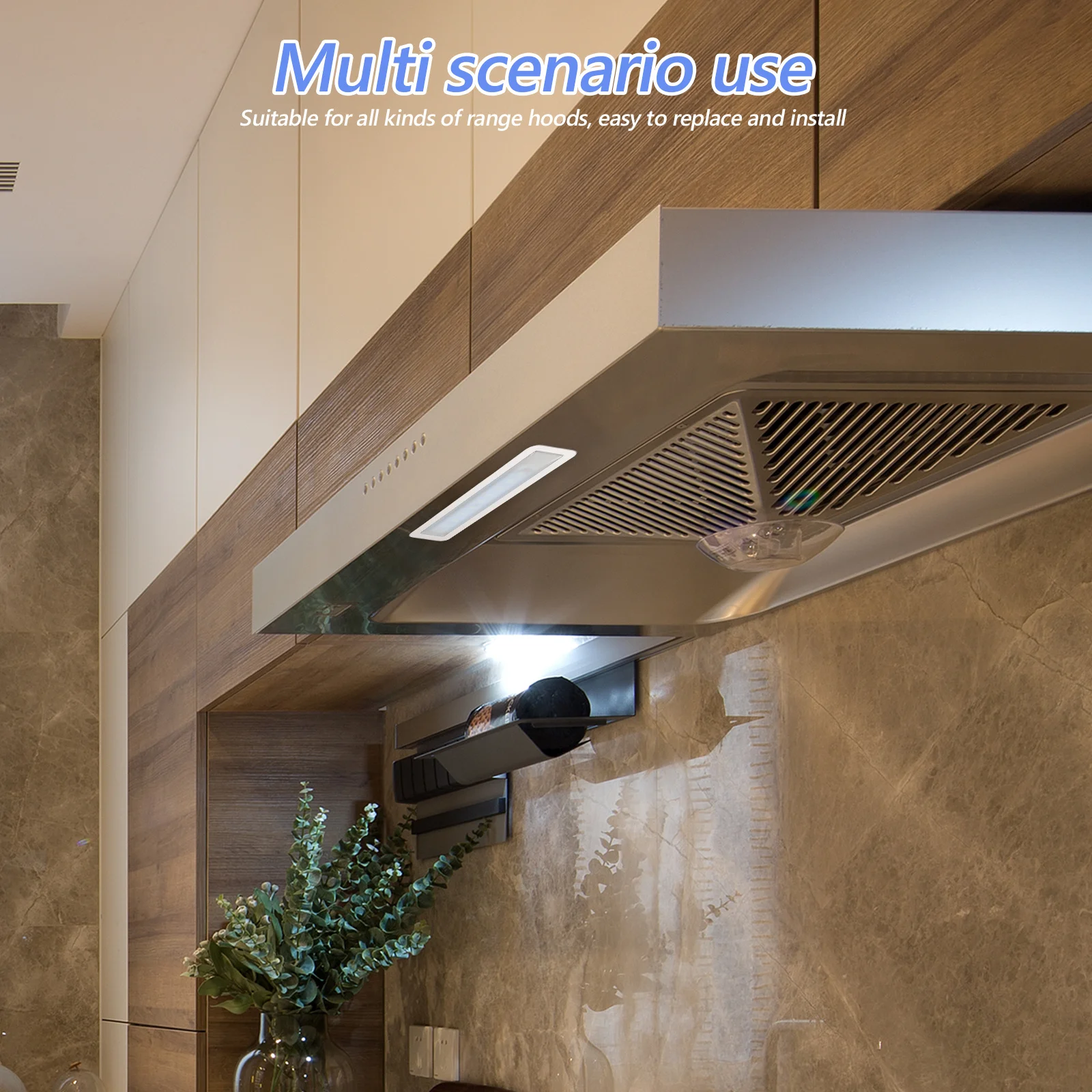 

LED Kitchen Hood Light 12V Rectangle Cooker Hood Light Replacement High Brightness Waterproof for Range Vent Hoods