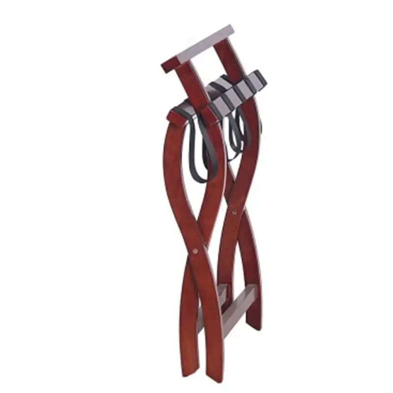 رف أمتعة من الخشب الصلب رف من الفولاذ المقاوم للصدأ قابل للإزالة للفندق #5