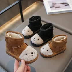 Autumn Winter Baby Boys Girls Snow Boots Outdoor Children Shoes Anti-Slippery Kids Plush High Top Boots Cartoon Infant Shoes