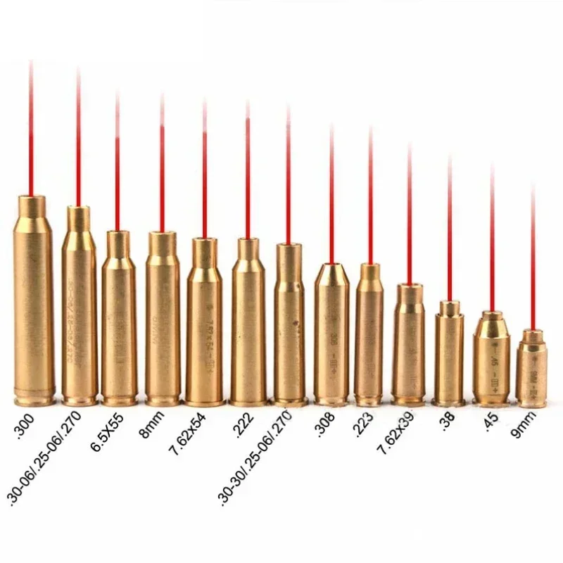 Tactical Red Laser Bore Sighter For 9MM 7.62x39MM 7MM 223REM 8MM 7.62x54MM Hunting Laser Collimator With Battery