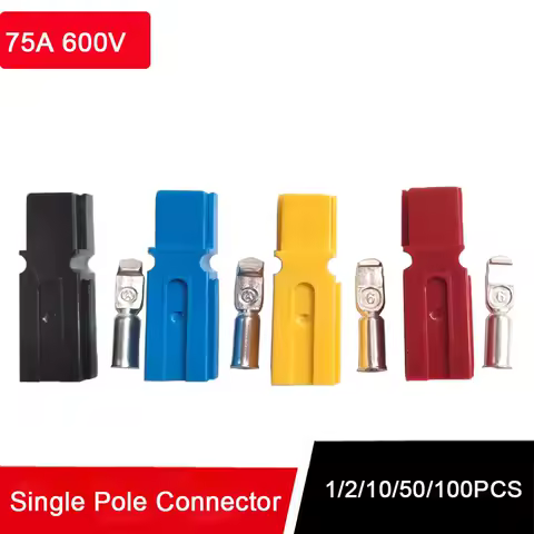 1/5/10/50/100pcs 75A Single Pole Power Charge Plug with Copper Contact For Car Battery Solar Caravan Boat Connector