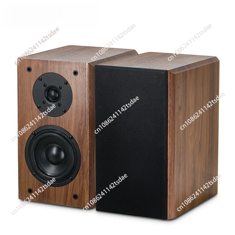 High Fidelity Wooden Passive Bookshelf Speakers, 2-Way Desktop HiFi Home Speakers