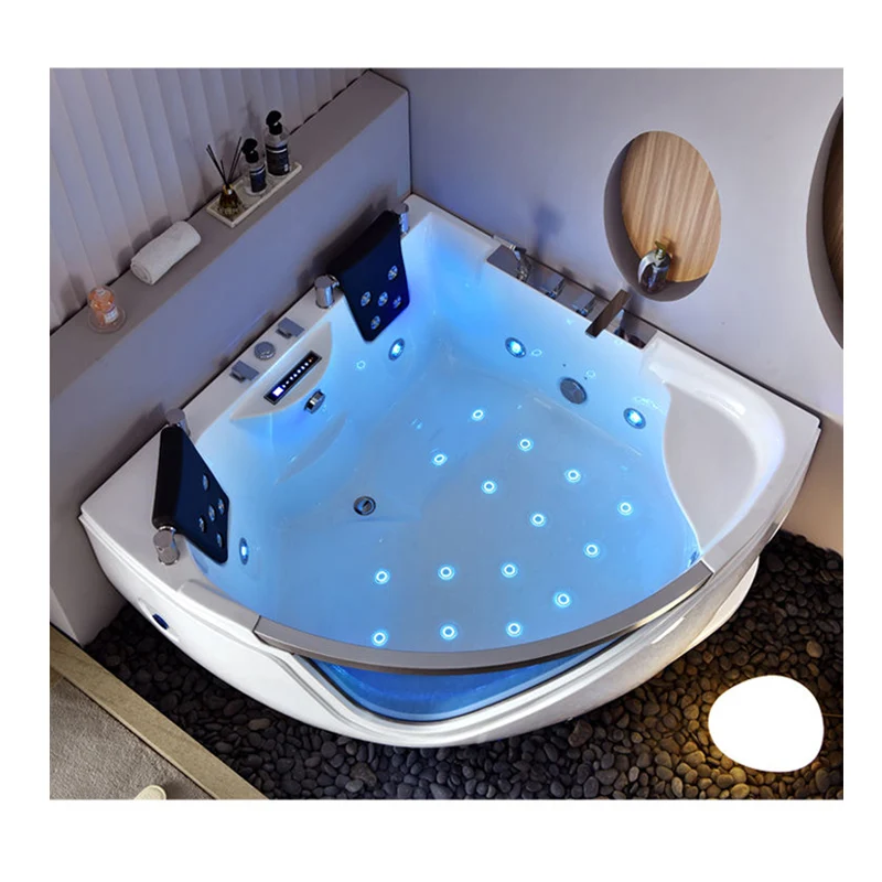 

Hot Sale White Mini Free Standing Bath Tub for Adults Eco-friendly Bathroom Whirlpool Bathtub Massage Air Features