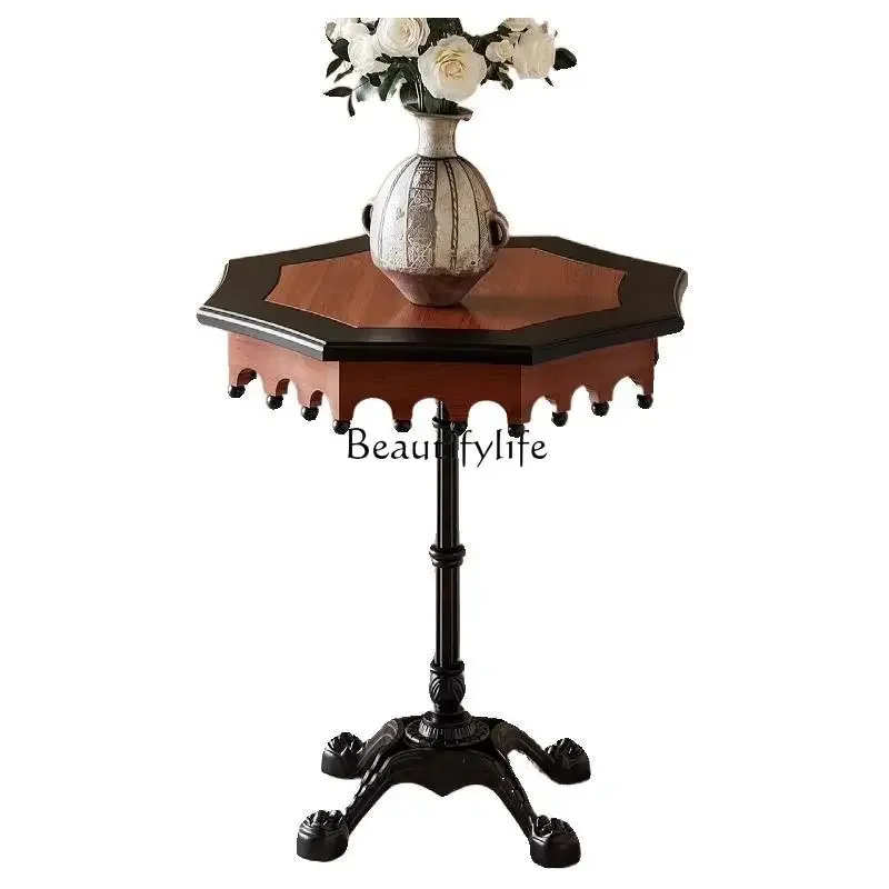 

ls 51French retro coffee table small apartment balcony living room solid wood coffee table