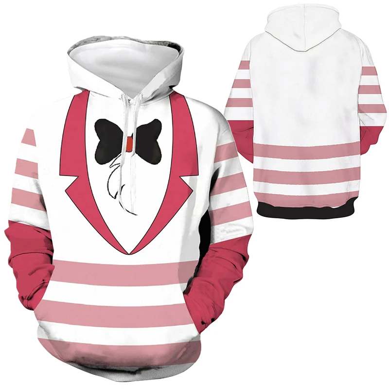 

Hazbin Hoodie Cosplay Charlie Dust Costumes Vaddie Sweatshirt Hotel 3D Printing Hooded Cosplay Costume Adult Kids