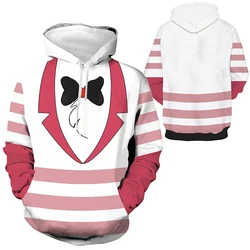 Hazbin Hoodie Cosplay Charlie Dust Costumes Vaddie Sweatshirt Hotel 3D Printing Hooded Cosplay Costume Adult Kids