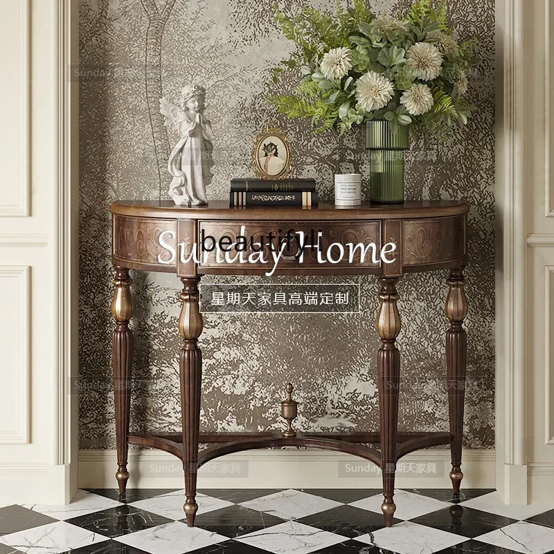 

xzAmerican retro foyer entrance table old rural entrance cabinet solid wood entry cabinet