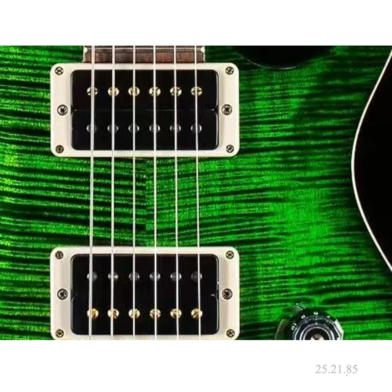 solid contour 6 string electric guitar, 24 frets, green burst glossy finish