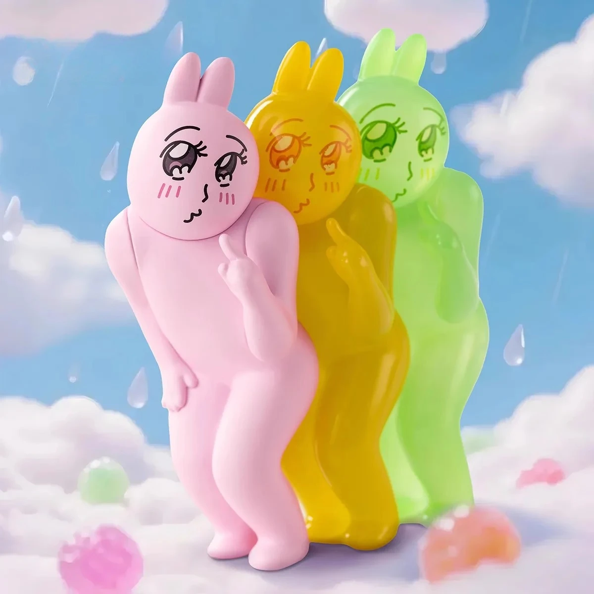 

PLZDOT Фигурка розового кролика, слепая коробка - серия «Красивое настроение», 2-го поколения, абстрактная художественная игрушка, коллекционный милый подарок для женщин