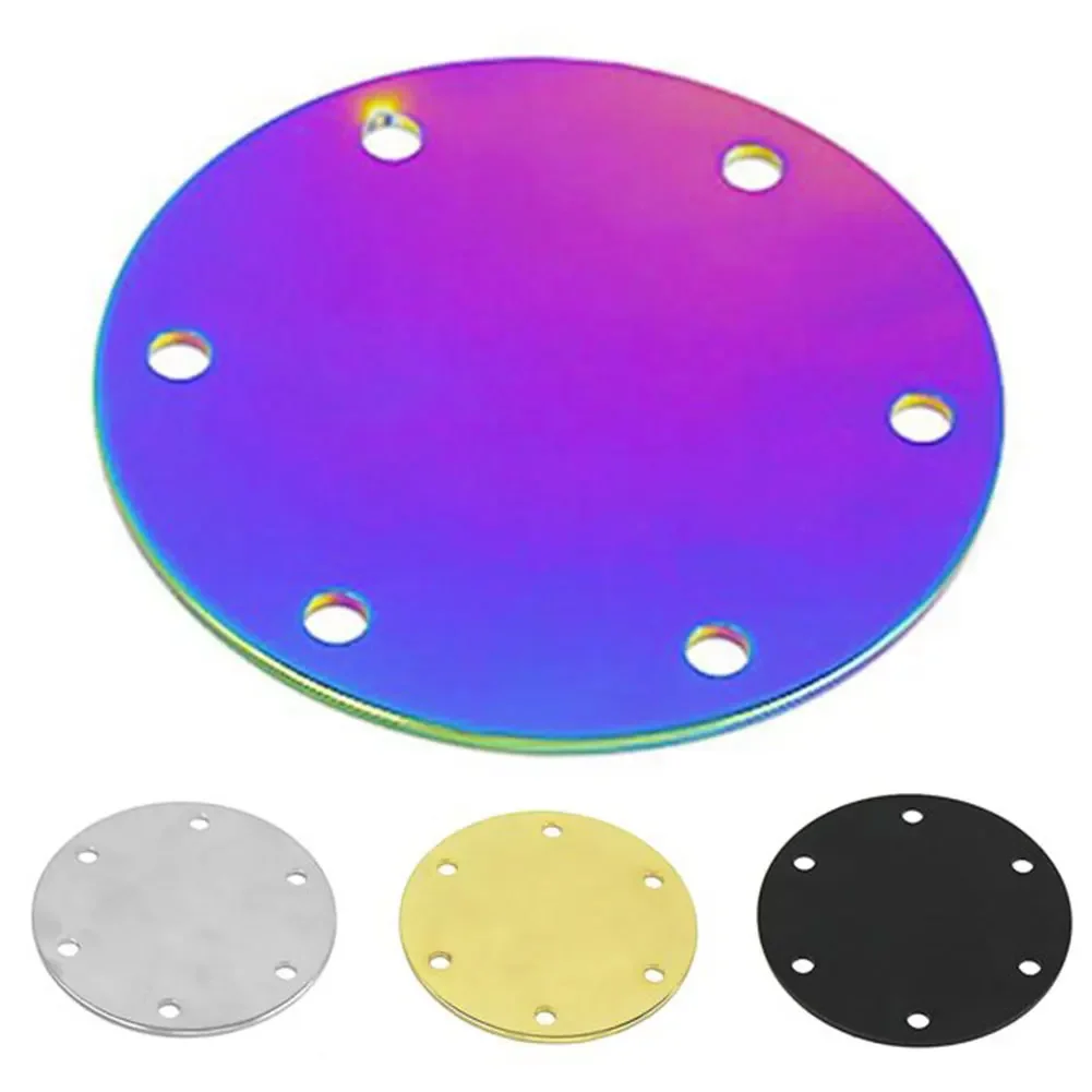 Steering Wheel Button Delete Plate Cover With Six Holes Made Of Aluminum Includes Screws And Hex Wrench For Secure Installation