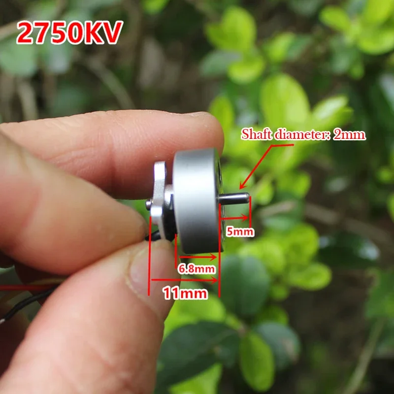 2750KV Micro Mini 18mm 3-phase wire Brushless Motor High Speed 2S-3S 2mm Shaft RC Drone FPV Quadcopter Drone UAV Aircraft Engine