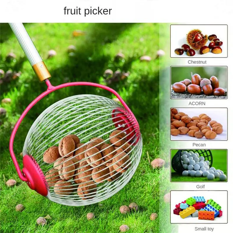 Fruit Collector New Ball Collector Stainless Steel Adjustable Tools Garden Tools Fruit Picker Garden Hand Tools Walnut Pickup