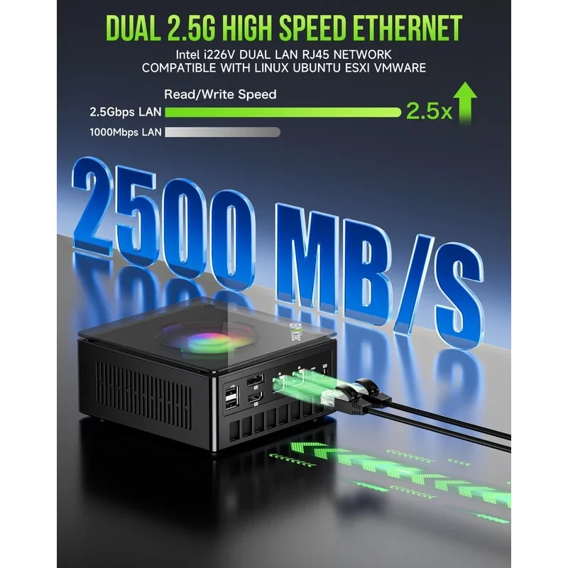 كمبيوتر صغير للألعاب GMKtec Nucbox K11 AMD Ry-zen 9 8945HS OCuLink 2x DDR5 2x PCIe RGB كمبيوتر محمول لسطح المكتب Windows11 WiFi6