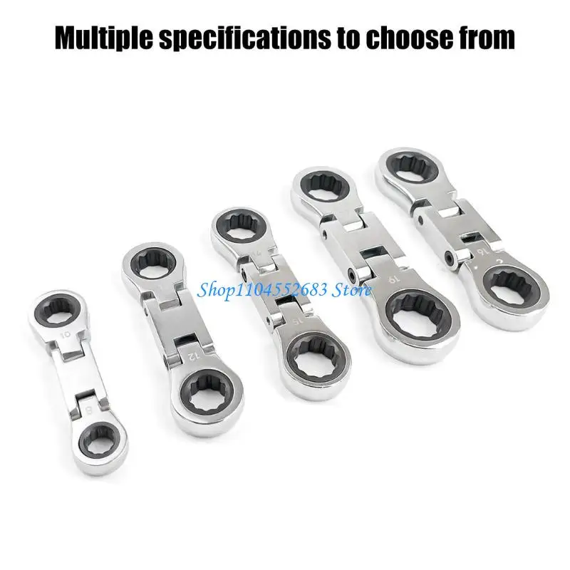 

Y6GD 5Pcs Ratcheting Wrench Flexible Head Double End Tubing Combination Wrench Short